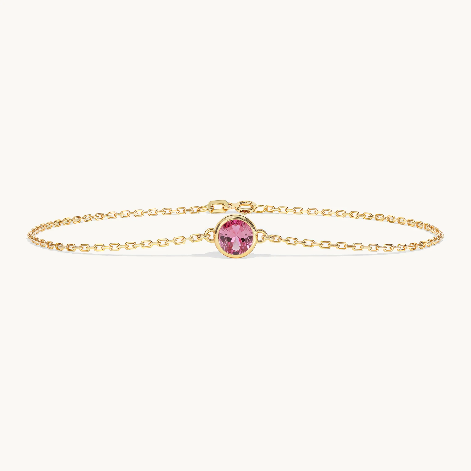 Liora Birthstone Bracelet with Pink Tourmaline in Yellow Gold