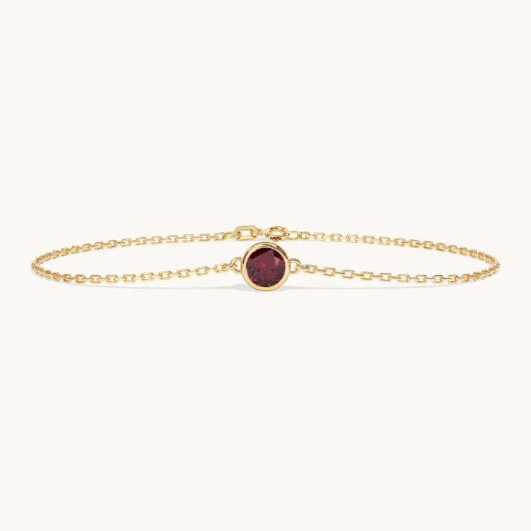Liora-armband met geboortesteen en robijn in geelgoud