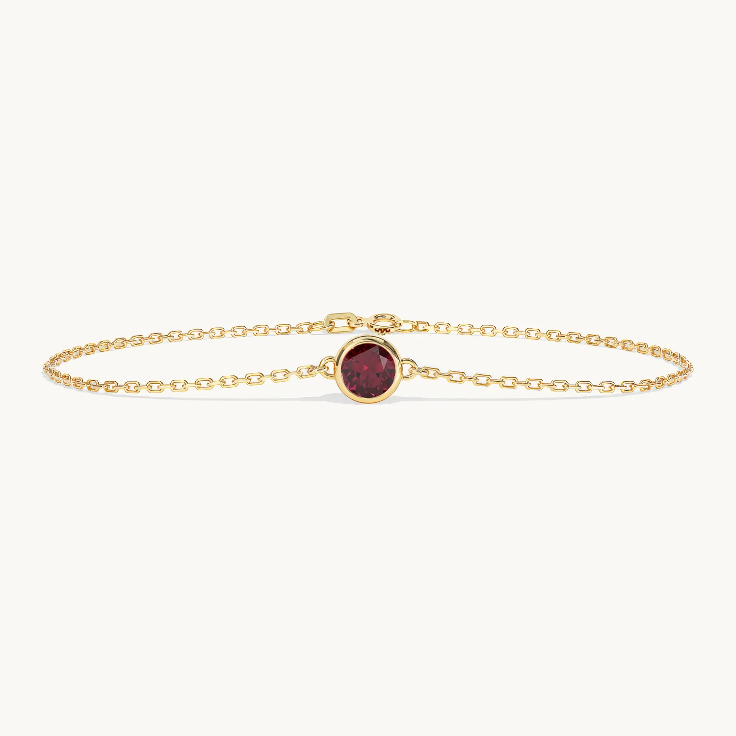 Liora Birthstone Bracelet with Ruby in Yellow Gold