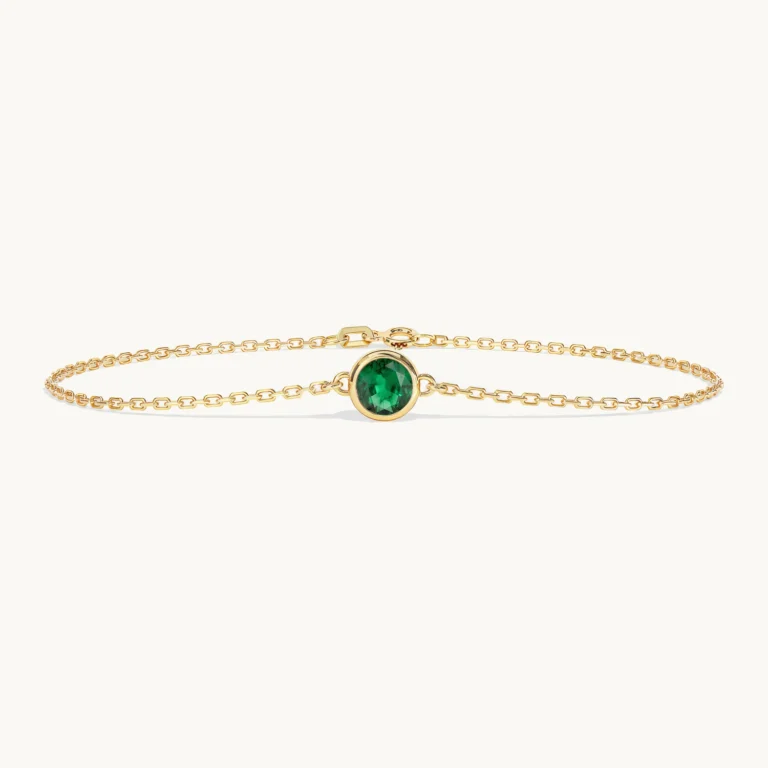 Liora-armband met geboortesteen en smaragd in geelgoud