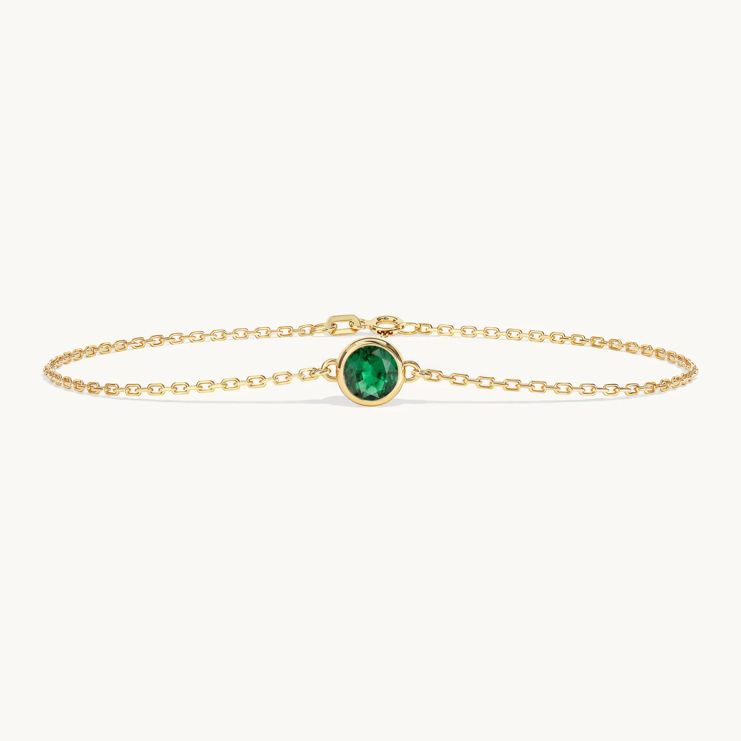 Liora Birthstone Bracelet with Emerald in Yellow Gold