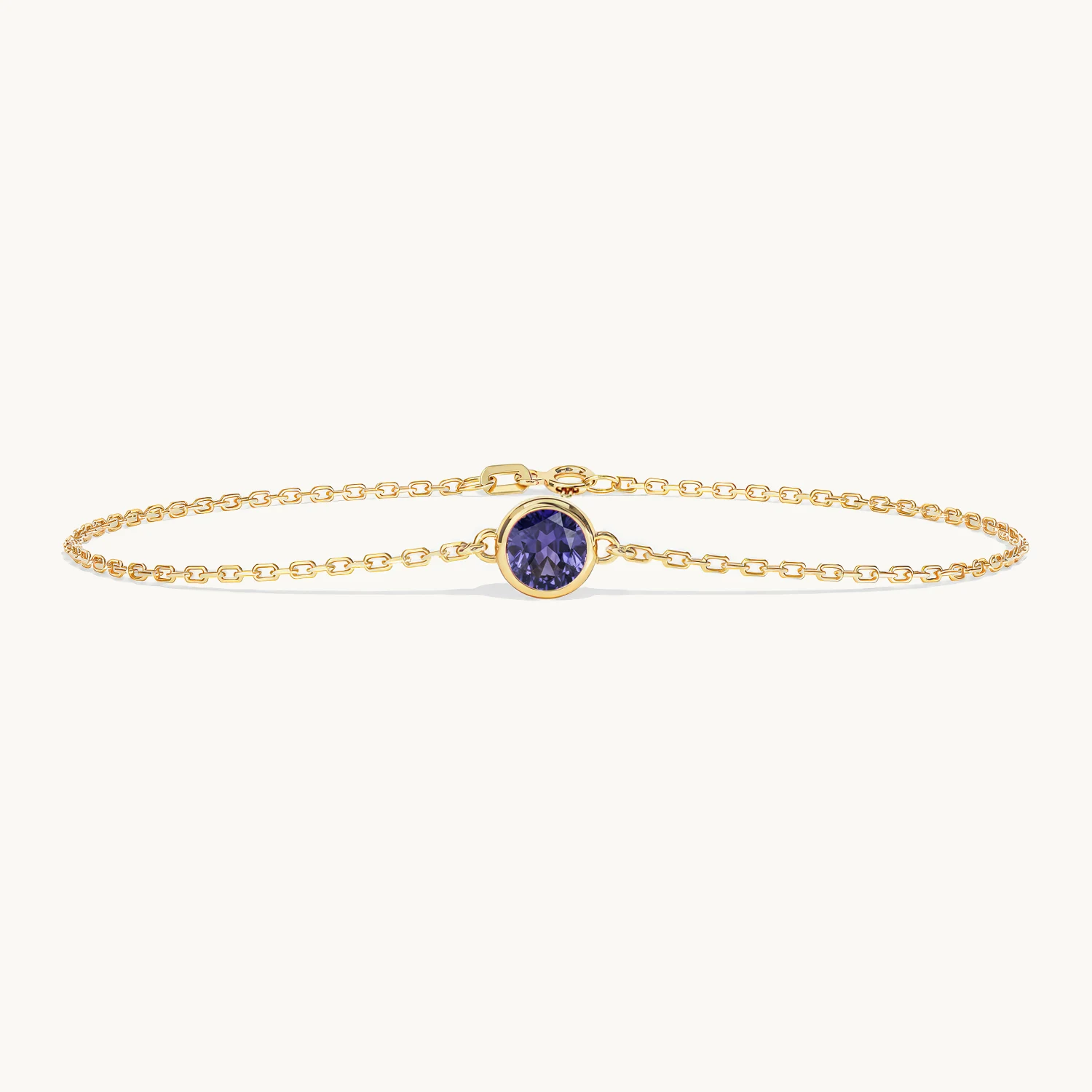 Liora Geburtsstein Armband mit Tansanit in Gelbgold