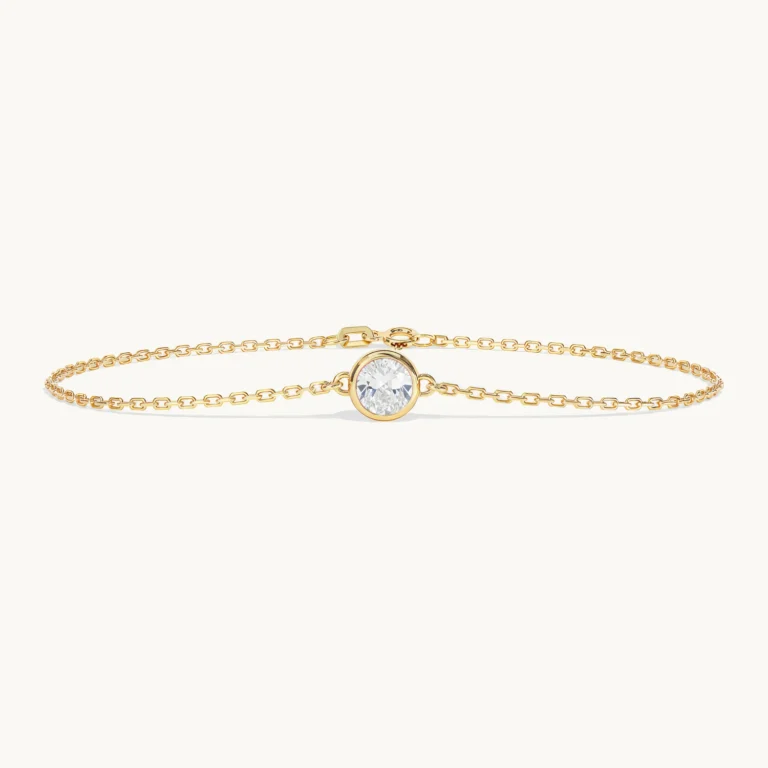 Liora-armband met geboortesteen en witte saffier in geelgoud