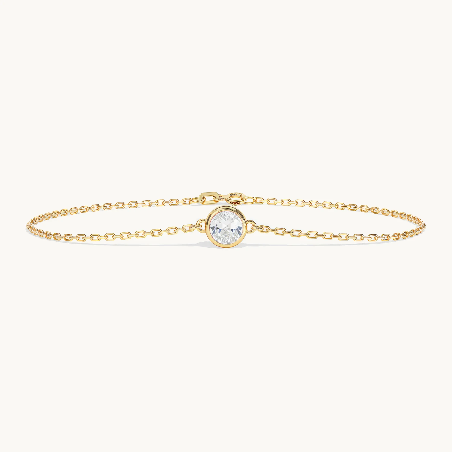 Liora Birthstone Bracelet with White Sapphire in Yellow Gold