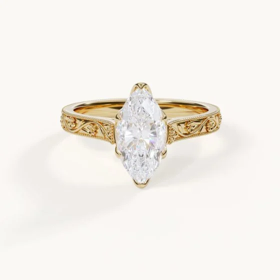 Homepage NEW disign 13 Fleur Chérie - Marquise Ring with Engraved Band