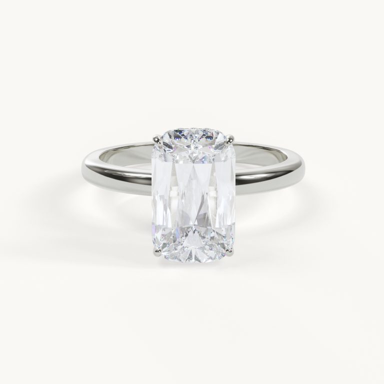Madison - Ring with Elongated Cushion Mixed Cut - White Gold / Platinum, 3 ct.