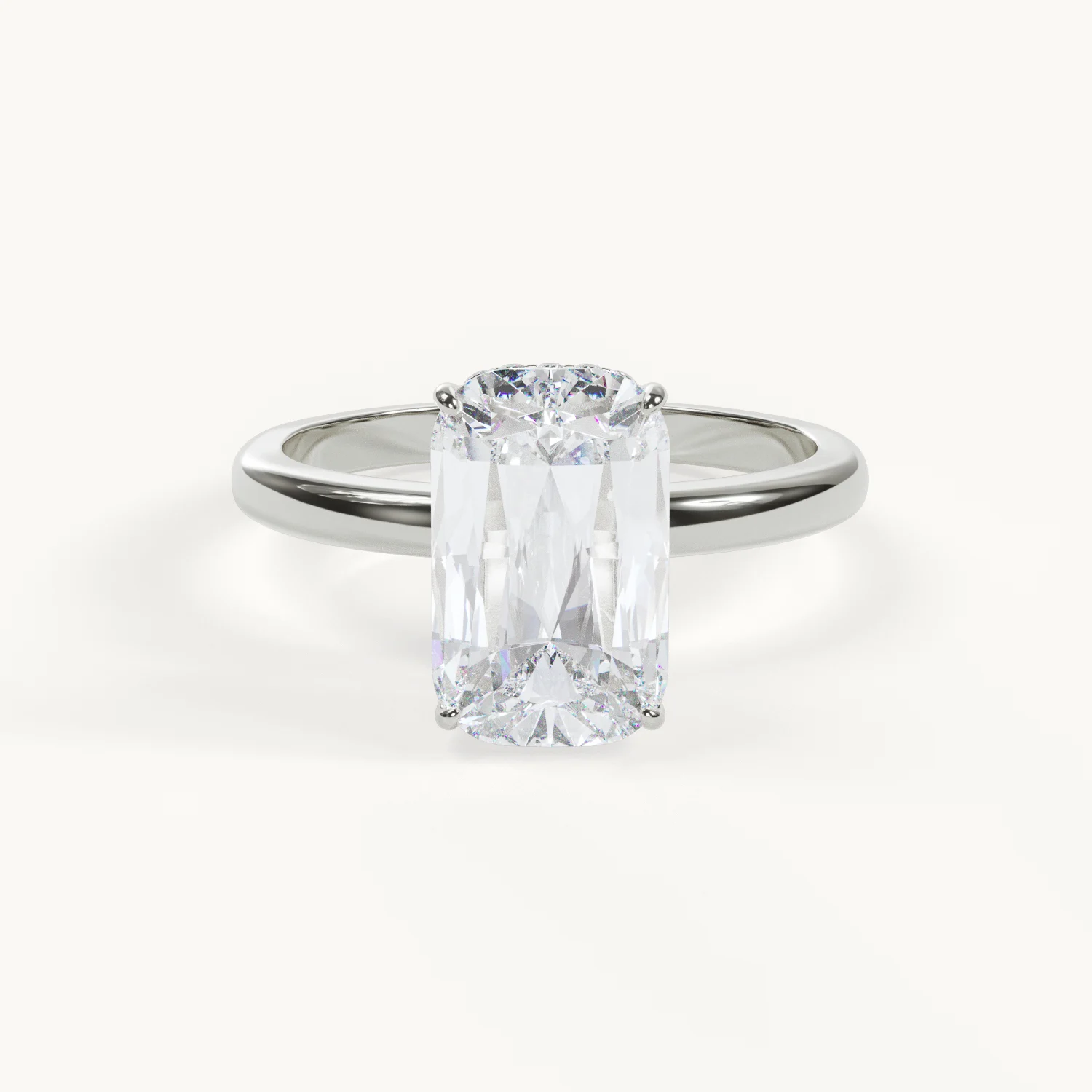 Madison - Ring mit Elongated Cushion Mixed Cut - Weißgold / Platin, 3 ct.