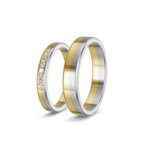 Alliance – Zweifarbige Memoire-Trauringe 585 Gelbgold & Weißgold
