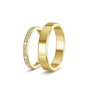 Ruban – Memoire-Trauringe 585 Gelbgold mit 19 Labor-Brillanten