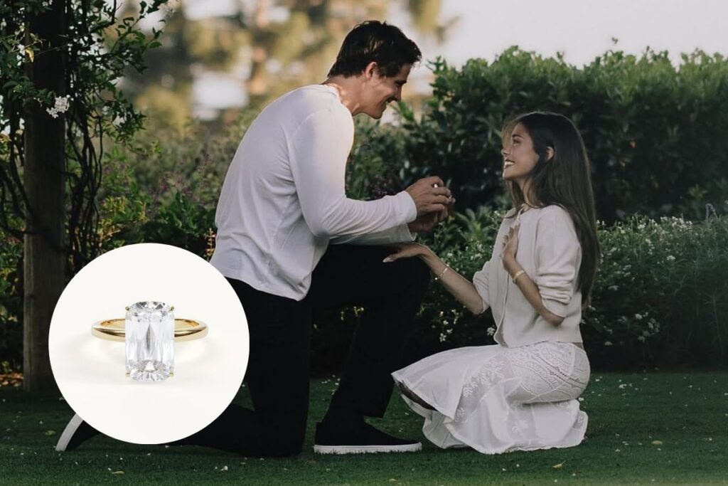 Madison beer Verlobungsring - Justin Herbert macht Madison Beer einen Heiratsantrag, mit Elongated-Cushion-Ring als Velur-Stilreferenz