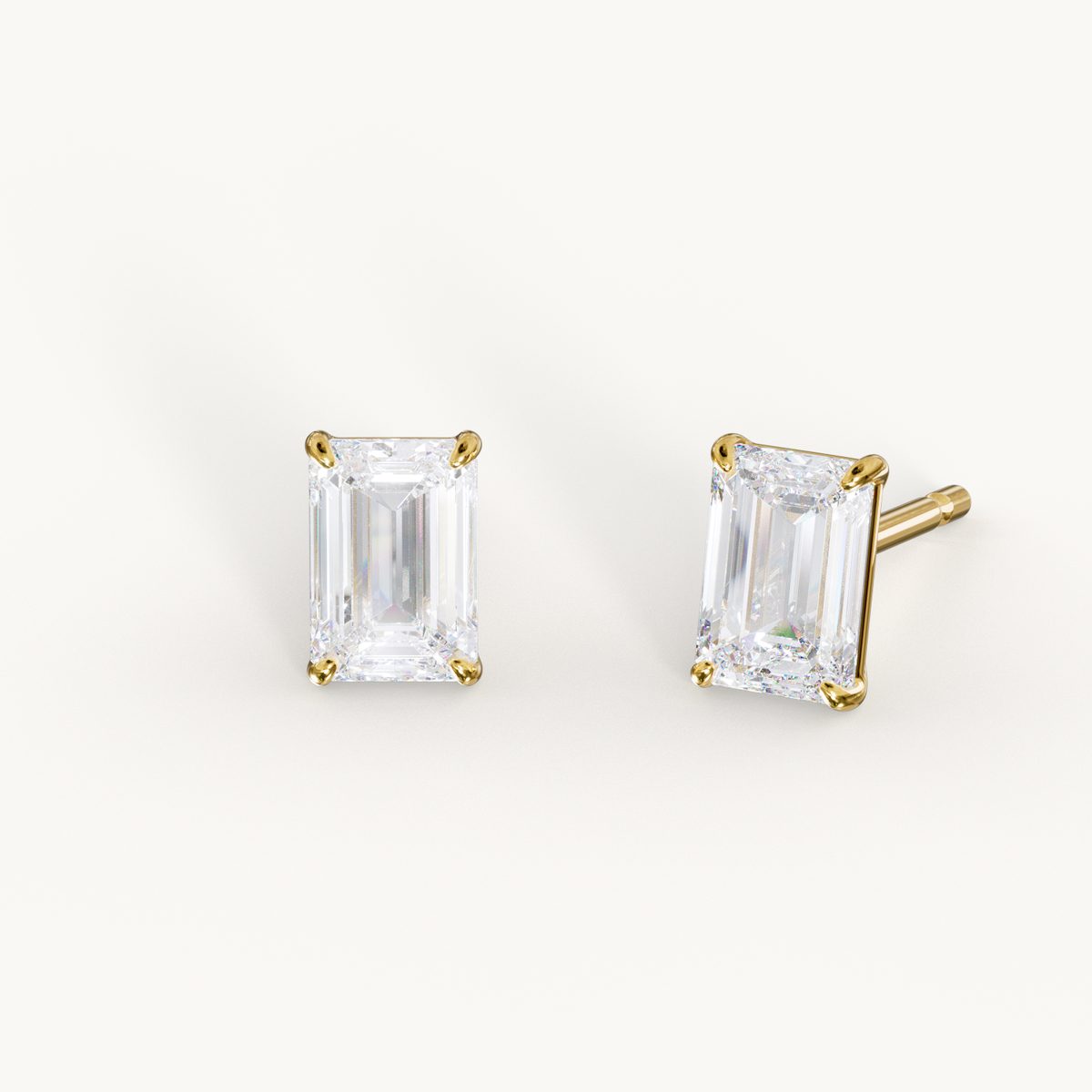 Estelle - Emerald Diamond Stud Earrings