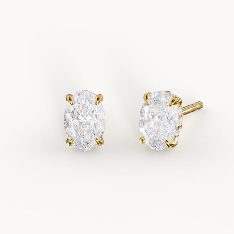 Jade - Ovale diamanten oorknopjes