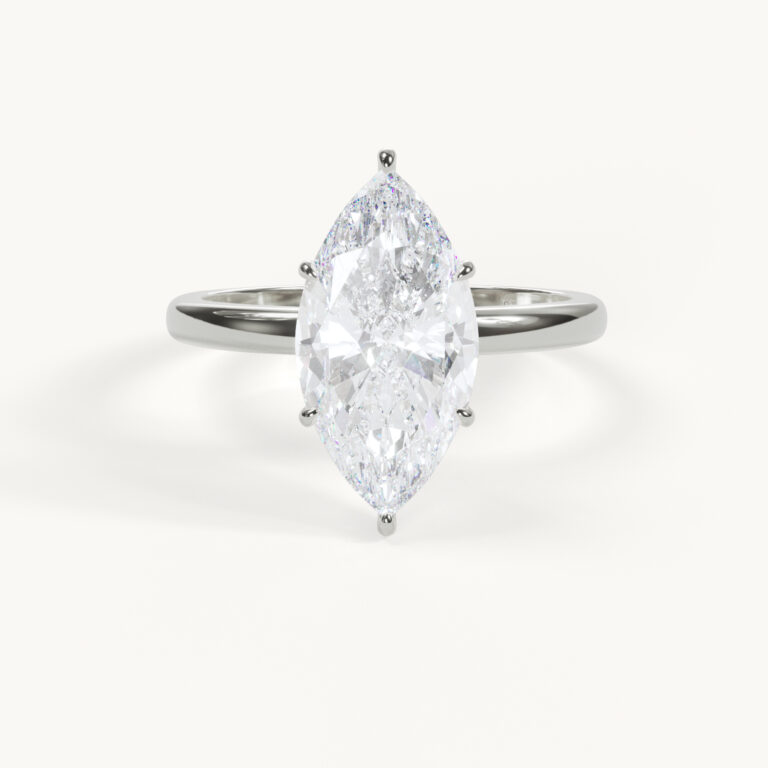 Rêverie Royale - Marquise Solitär Ring - Weißgold / Platin, 3 ct.