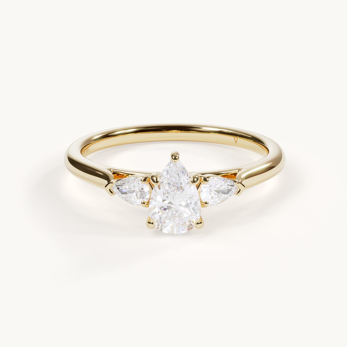 Liora - Tropfen Trilogie Ring - Gelbgold, 0,5 ct.