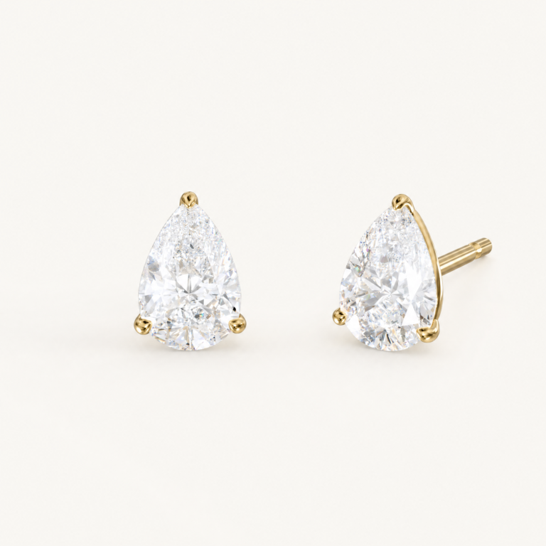 Ari Ohrstecker in 14K Gelbgold mit Tropfen-Labordiamant