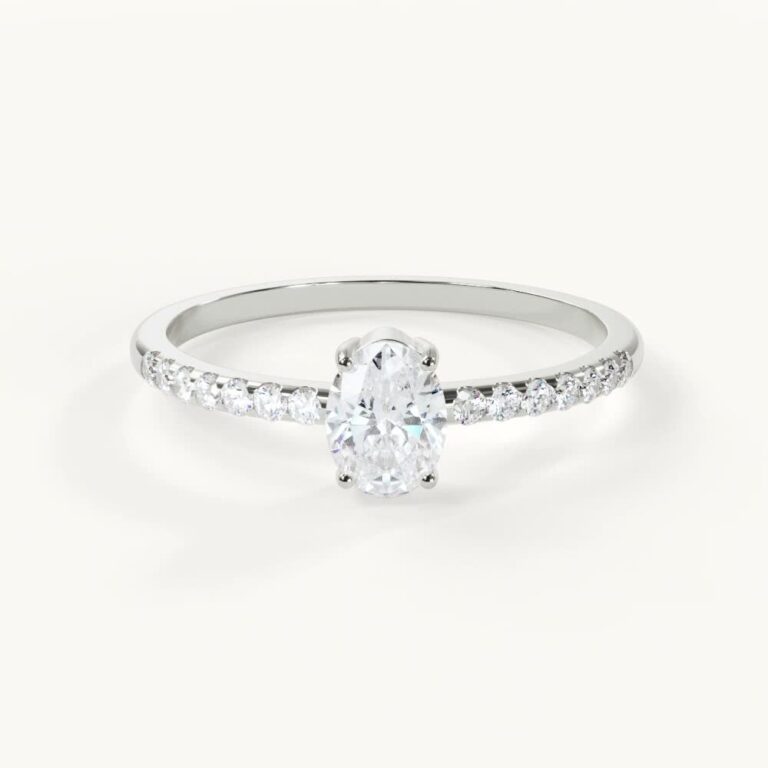 Aveline Lumière - Oval mit Pavé - Weißgold / Platin, 0,5 ct.