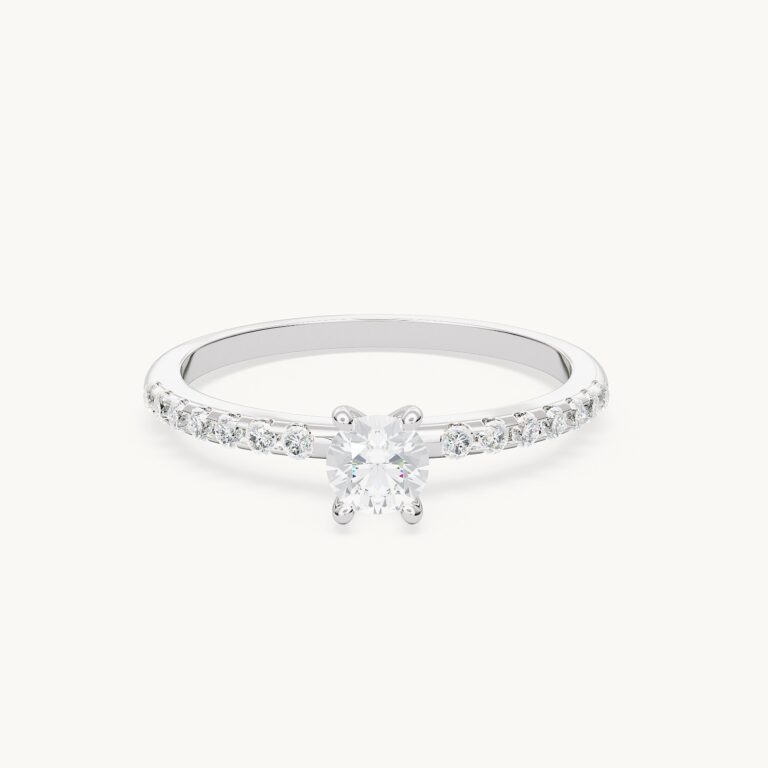 Pureté Petite - Rundschliff mit Pavé - Weißgold / Platin, 0,3 ct.