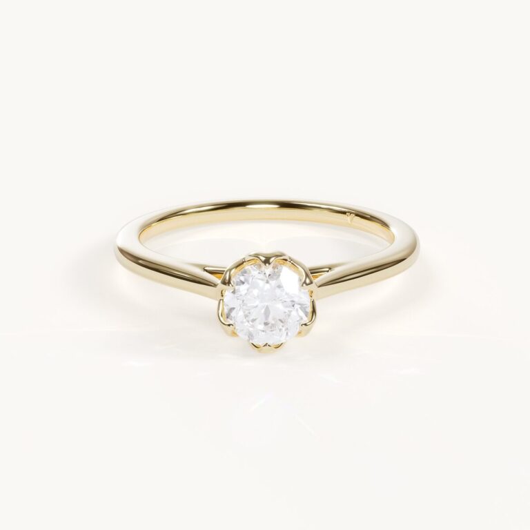 Fleur Éternelle - Rund Solitär Ring mit Tulpenfassung